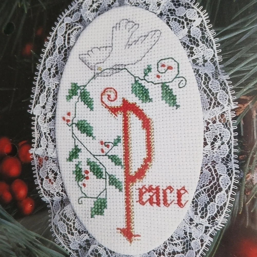 VTG Designs for the Needle Christmas Ornament Cross Stitch Kit 1243 PEACE